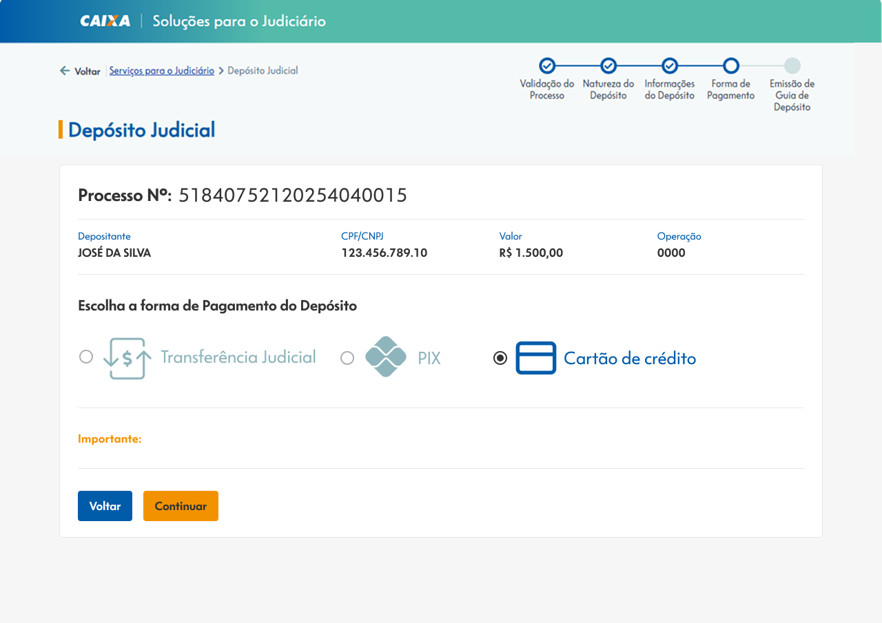 Escolha a forma de pagamento