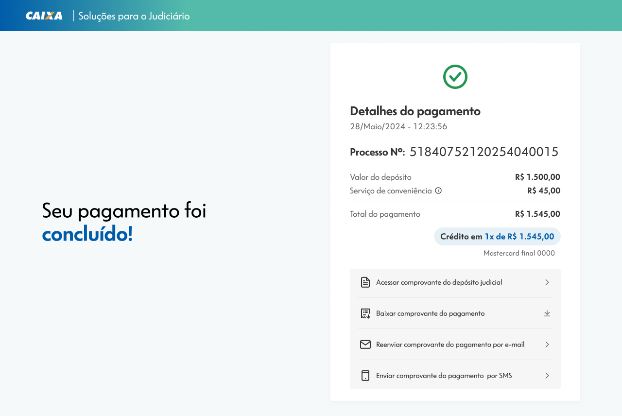 Conclua o pagamento